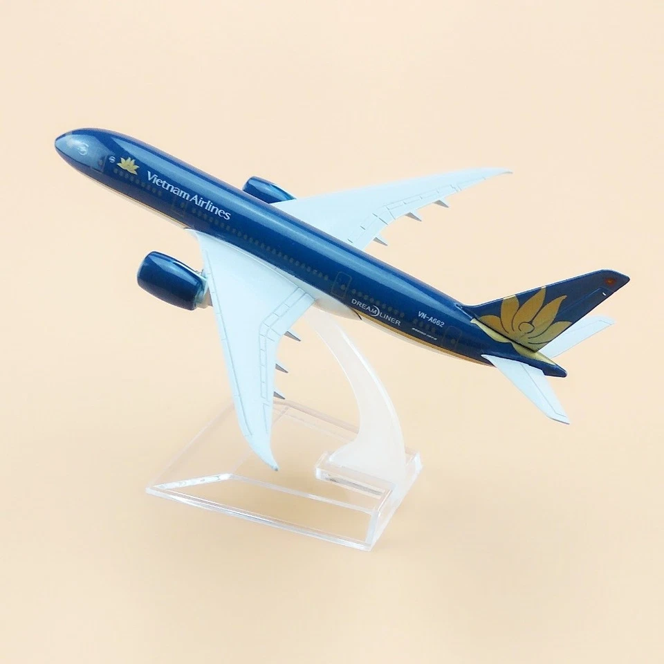 16cm Modello Aereo Lega Diecast 1:400 Vietnam Airlines Boeing 787-8 Dreamliner - Immagine 3 di 4