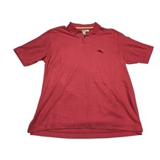 Tommy Bahama Red Pima Cotton Blend Short Sleeve Polo Shirt Relaxed Fit
