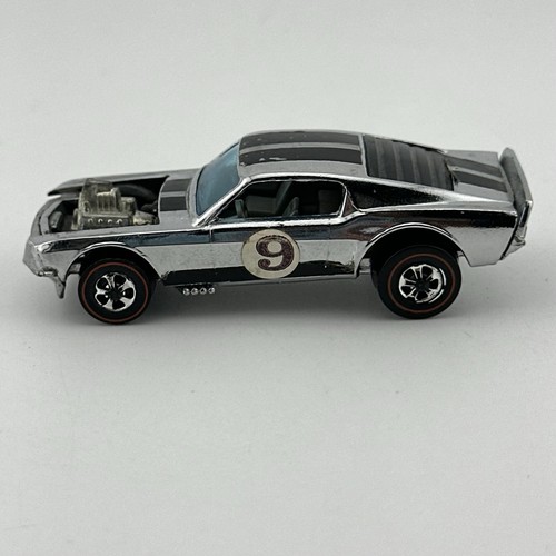 Vintage 1969 Original Hot Wheels Redline Mustang Boss Hoss Chrome Stripe Car HK - Picture 2 of 10