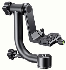 360  Panoramic Gimbal Tripod Head w/ QR Plate  Bubble Level, 44lb Load