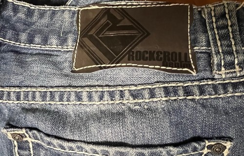 Rock & Roll Cowboy Denim Pistol Straight Regular Straight Leg Jeans 40x32 - Picture 4 of 5