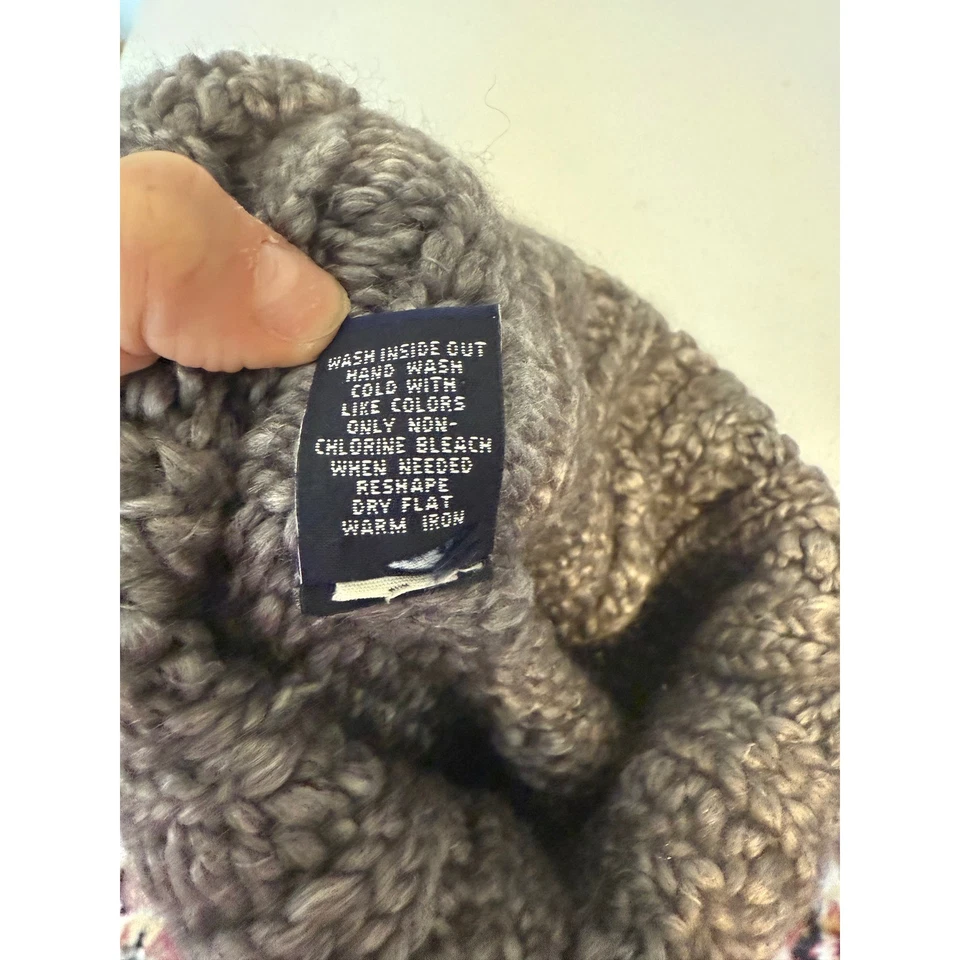 GAP Women's Medium Gray Chunky Knit Wool Blend Turtleneck Pullover Sweater - Image 4 of 4