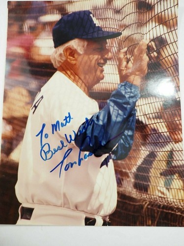 Tommy Lasorda foto autentica autografata a colori 8" x 10" Dodgers - Foto 2 di 5