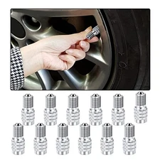 Car Double Seal Valve Cap, 12pcs Tire Valve Stem Cap Flow Through Tires Air 