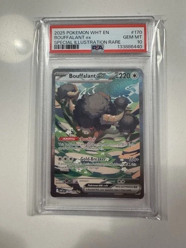 Pokémon Bouffalant ex Special Illustration Rare Holo PSA 10 Sv: White Flare 170…