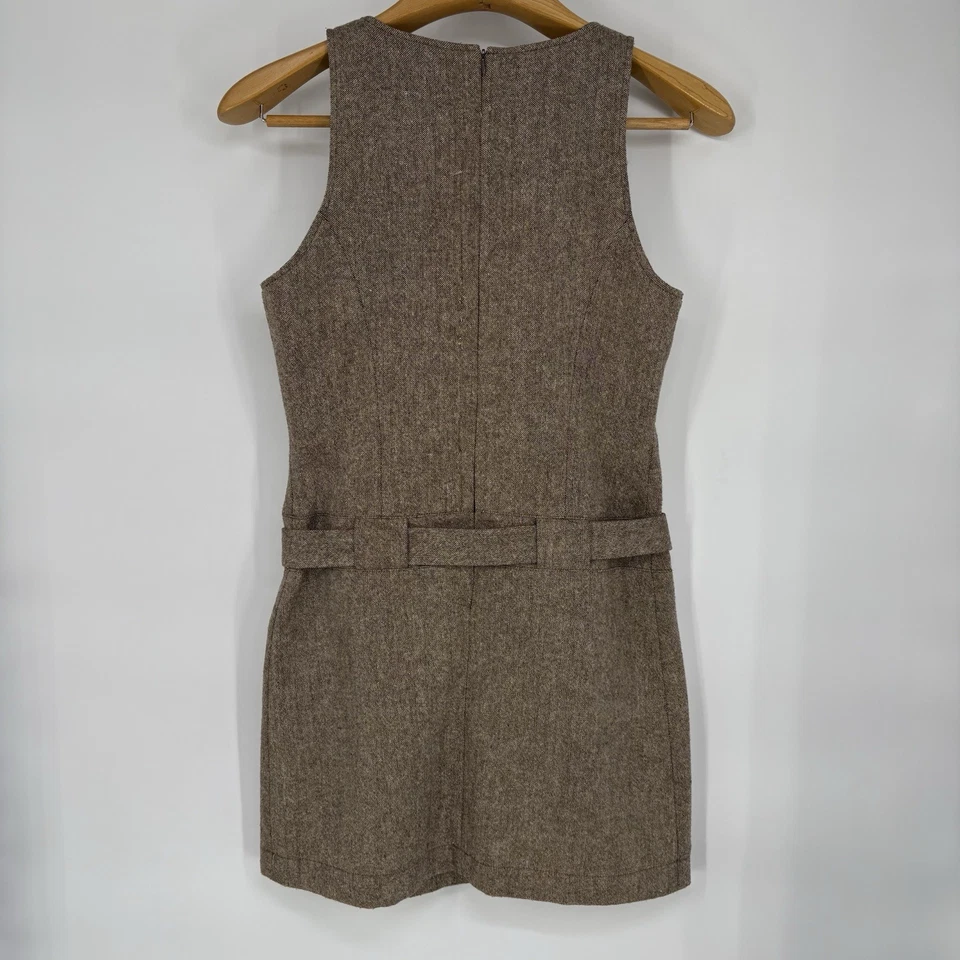 Vestido mini jersey Y2K Forever 21 para mujer M marrón metálico tweed oscuro Academia Foto 3 de 4