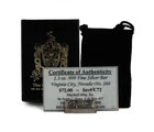 Marshall Mint Virginia City, Nevada 1.21 ozt .999 Fine Silver Bar with Box & COA