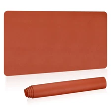 35"x17" Large Desk Mat, PU Leather Dual Side Large Desk Pad, Orange