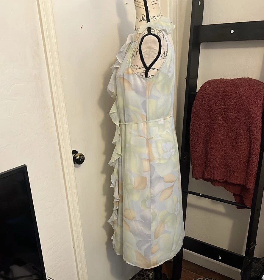 Vestido para mujer The Limited Y2K floral envolvente de seda talla 6 volantes femenino Cottagecore Foto 2 de 4