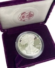 1990 American Silver Eagle 1oz .999 Purple Velvet Box