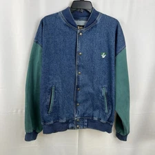 Sport By International Denim Jacket Coat Size Large Elastic Waist Vintage