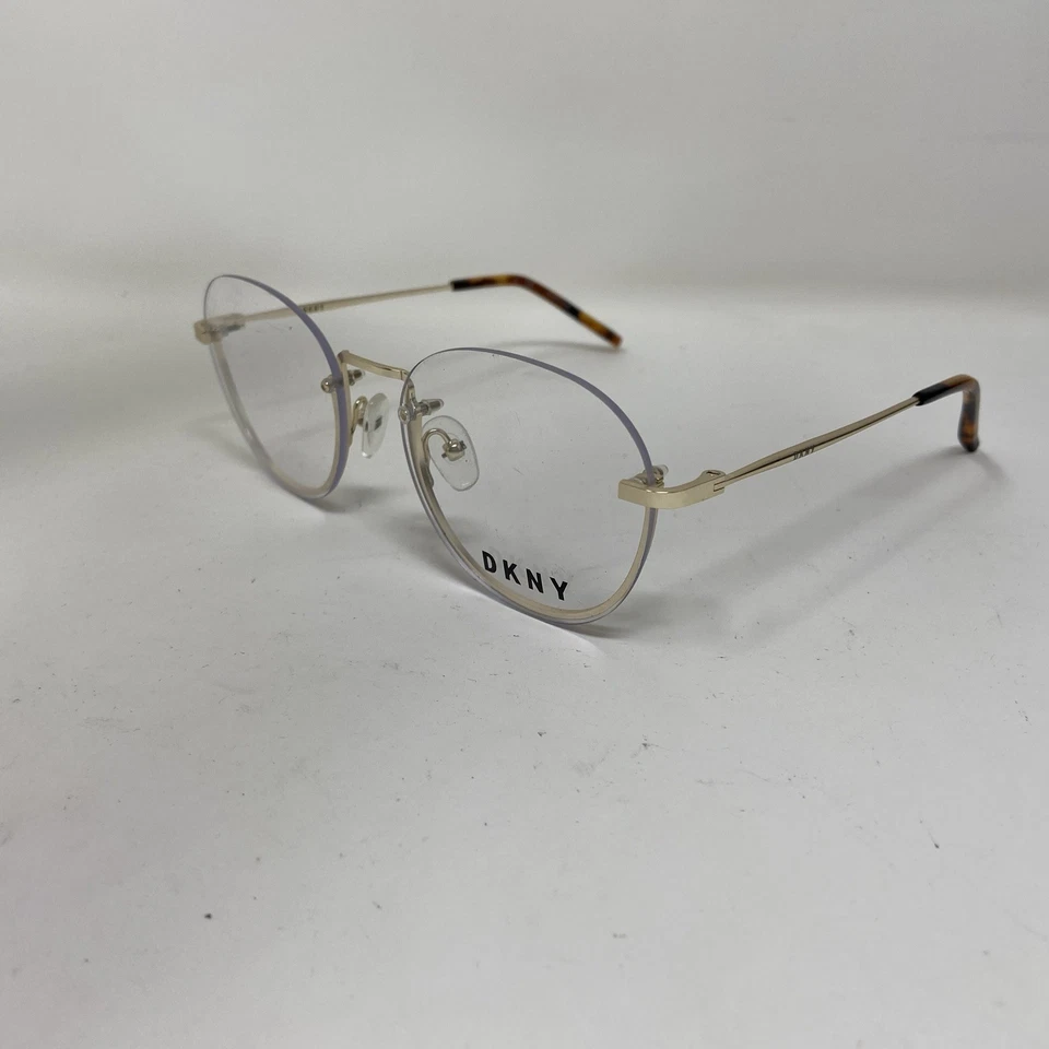 DKNY EYEWEAR DK 1000 717 52-17-135 ORO MEDIO BORDE GAFAS REDONDAS 193X Foto 3 de 4