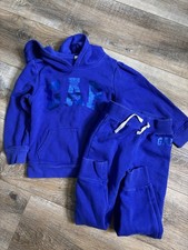 GAP kids Blue Hoodie and Pants Sweatsuit Set Size 5 Years Cotton