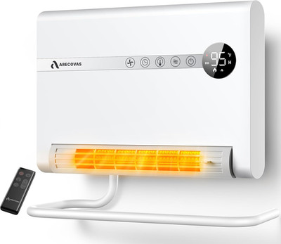 Wall Heater, Space Heater for Bedroom, 1500W PTC Fast Heating Electric Heaters f