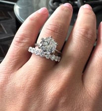 Tiffany platinum solitaire lab grown diamond ...