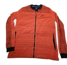 NIKE Large  Jacket Orange Zip Up Brush Stroke Skater Grunge Street Wear   