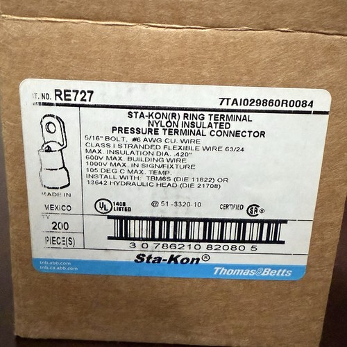 Thomas & Betts RE727 Sta-Kon Ringisolierter Klemmenverbinder Menge 200 Stück - Bild 2 von 5