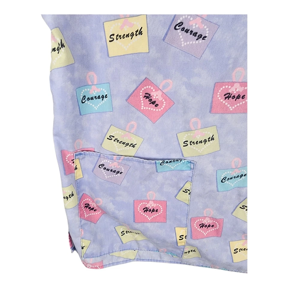 Vintage Crest Breast Cancer Awarness Ribbon Scrub Top Size Sm Womens Medical - Image 4 of 4