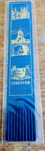 Chester 🏚️ Cheshire Blue Leather Bookmark EXCELLENT CONDITION! A179 - Picture 1 of 2