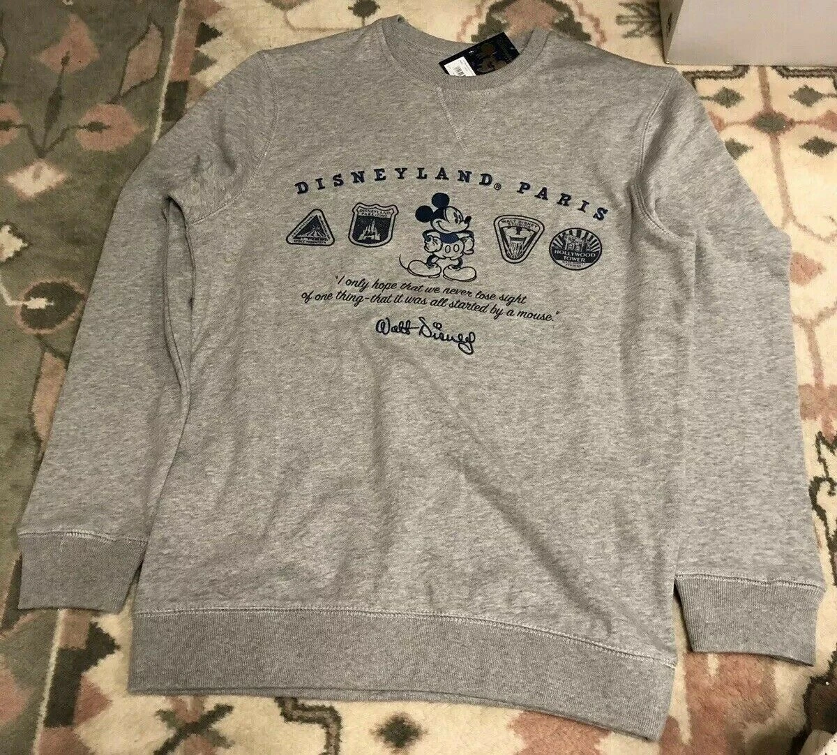 H16 Sweat Logo 2 Parks Icons / Icons Grey L Disneyland Paris | eBay