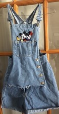 Vintage Mickey Co Denim Blue Jean Bib Overalls Shortalls Jrs Sz 5 Mouse