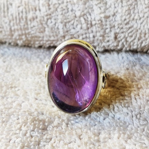 AMETHYST NATURAL GEMSTONE RING 925 STERLING SILVER HANDMADE JEWELRY RING 3 TO 12 - Picture 2 of 4