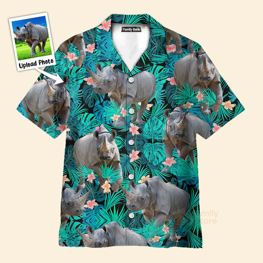 Rhinoceros Tropical Hawaiian Shirt Custom Design PN302107Lb for Stylish Summer Outfits