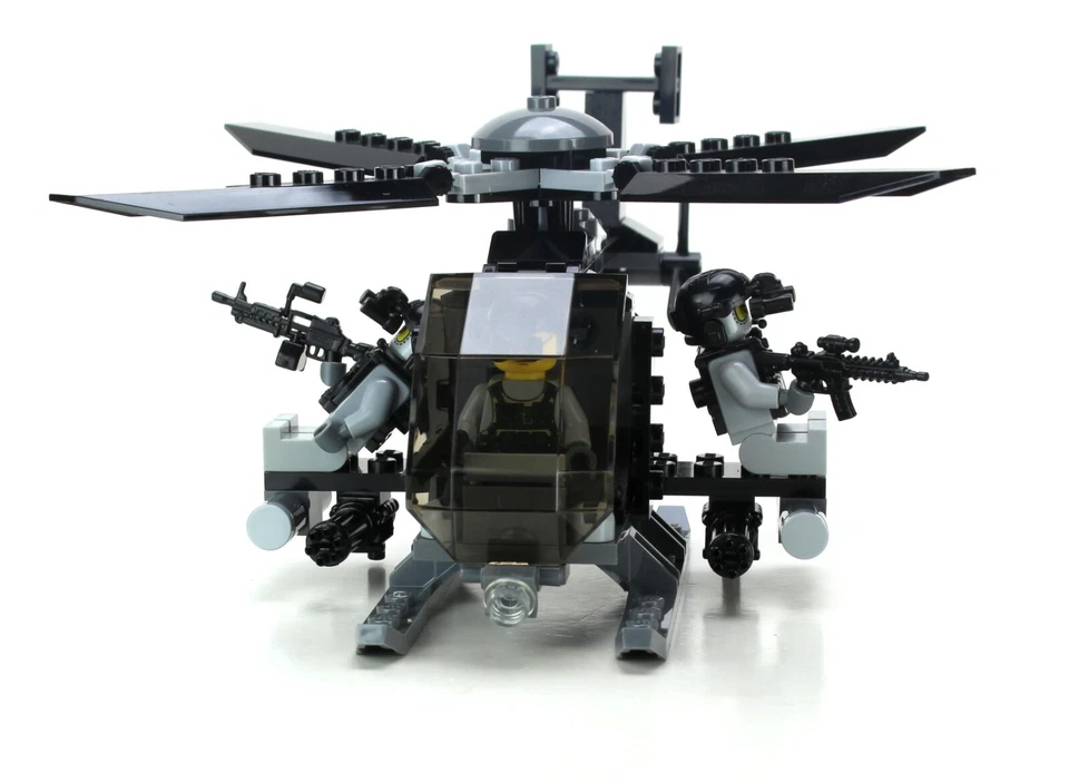 AH-6 Little Bird with 3 Rangers Army helicopter made w/ real LEGO® bricks - Image 3 of 4