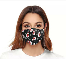 Snowflake  Snowman Christmas Face Mask Adjustable Reusable US Seller Fast Ship