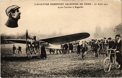 PC AVIATION PILOT AVIATOR DUBONNET ARRIVÉE A BAGATELLE PARIS (a54745)