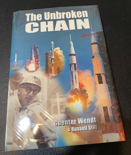NASA pad leader Guenter Wendt, Bean, Duke, Mitchell signed UNBROKEN CHAIN