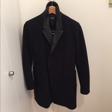 Maje Wool And Leather Coat