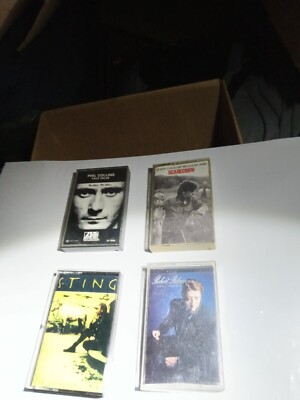 lot of 4 cassettes Sting, Robert Palmer, Phil Collins, John Cougar Mellencamp