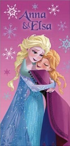 DISNEY FROZEN ANNA & ELSA VELOUR COTTON BEACH / BATH TOWELS 28" x 58" NEW in bag