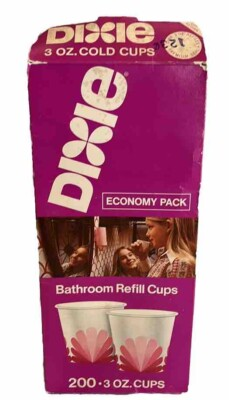 #ad #ad DIXIE 3oz Shades Of PINK Cups 150 W Original Vtg MCM Box 1974 TV Movie Prop $18.99