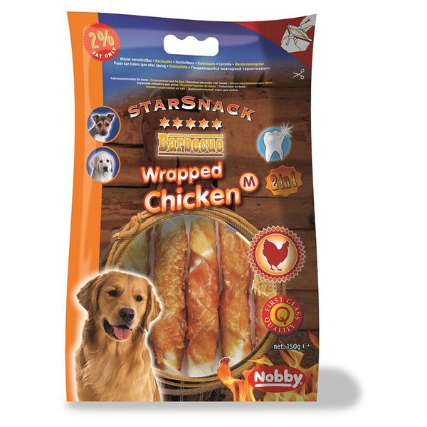 Nobby Hunde Starsnack Barbecue Wrapped Chicken, M / 150 G, UVP 6,19 Eur, NEU-image