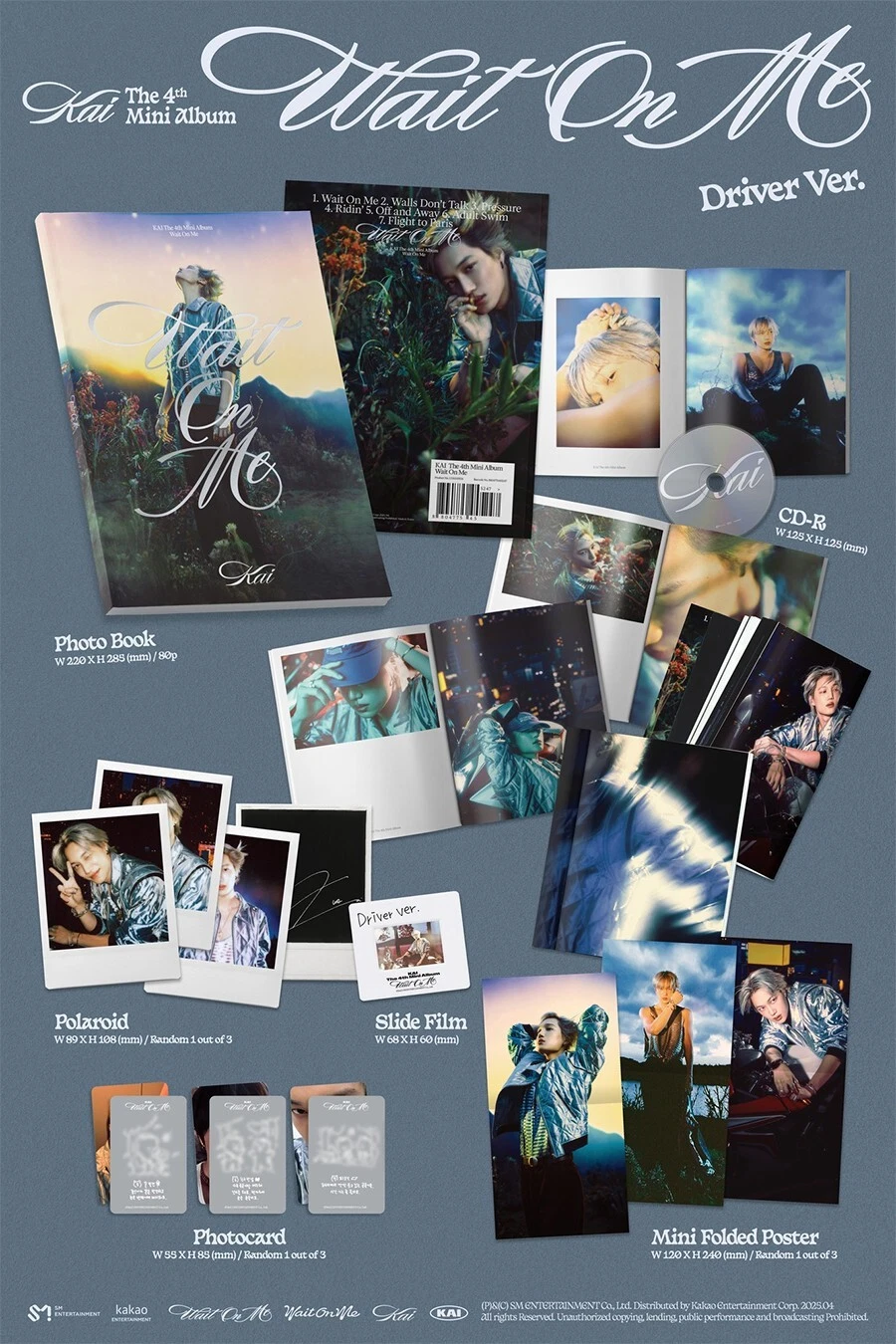 EXO KAI The 4th Mini Album 直筆サイン入り　アルバム EXO KAI WAIT ON ME 4th Mini Album PHOTO BOOK Ver/CD+Book+