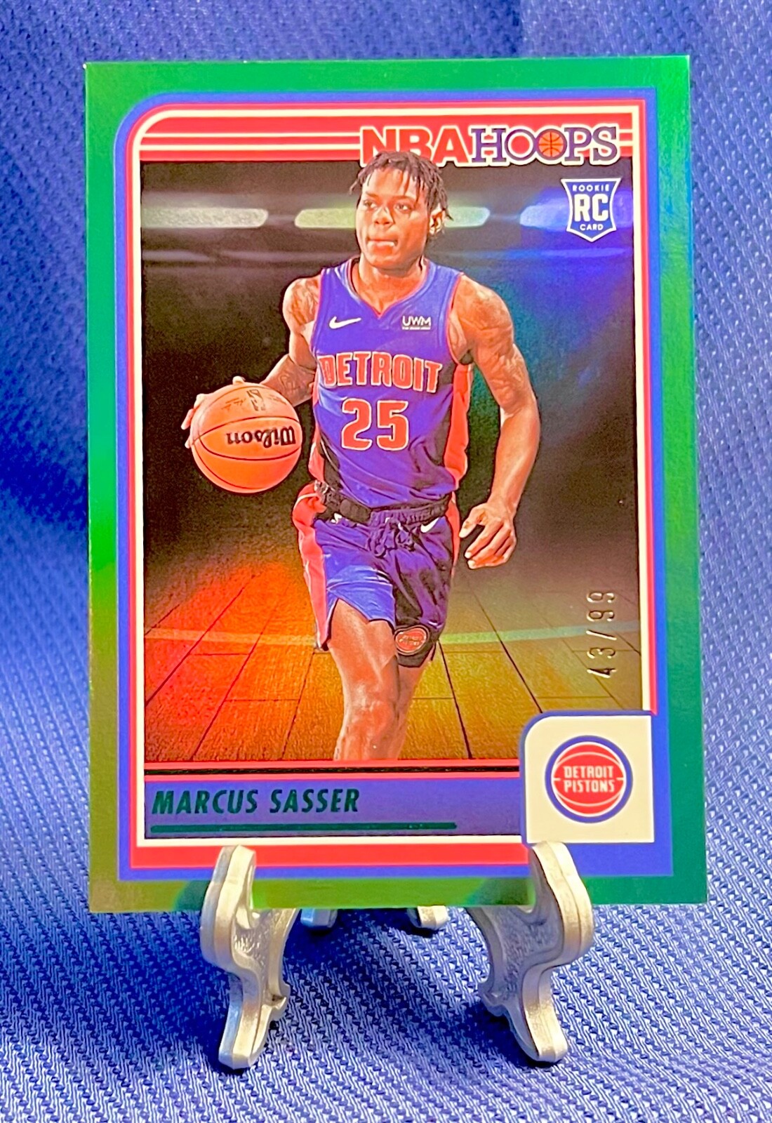 Marcus Sasser 2023-24 NBA HOOPS SP GREEN PRIZM ROOKIE #/99 #260 RC PISTONS