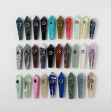 Natural Quartz Crystal Smoking Pipe Obelisk Point Wand Healing Bowl Wholesale