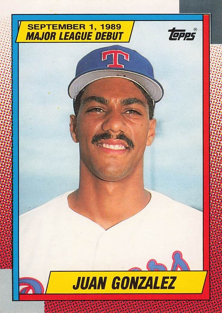 JUAN GONZALEZ  1989 MAJOR LEAGUE DEBUT #43