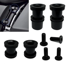 black Harley 4 Point Docking Hardware Kits for Sissy Bar Luggage Rack