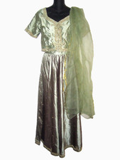 Girls Sharara / lehenga Pakistani / Indian Green 3 pcs set , girls / women.