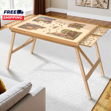 27.6" H Tall 1500 Piece Puzzle Table with Legs 4 Drawers, 34.3" W X 26.5" D Lar