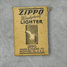 Vintage Zippo Windproof Lighter Box Only 1940s Bradford PA Top Load