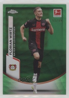 2023-24 Topps Chrome Bundesliga Green Wave Refractor /99 Florian Wirtz #66 0ef9