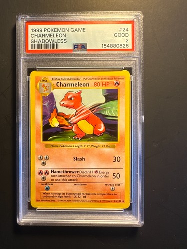 Charmeleon (Shadowless) graded PSA 2 for sale on eBay