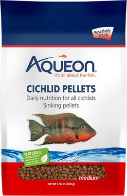 Aqueon 25 oz Medium Cichlid Food Pellets Protein Rich New