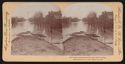 Street leading upper levee crossing Shawneetown Ill Flood April 3rd 1898