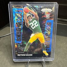 2025 Panini Prizm - Fireworks Matthew Golden #15 Blue Ice Prizm /99 (RC)