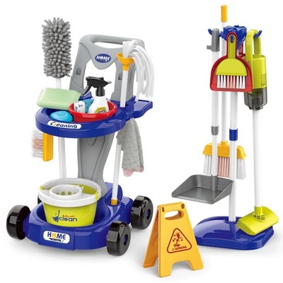 Kids Cleaning Set for Toddlers Pretend Play Housekeeping Supplies Kits Blue